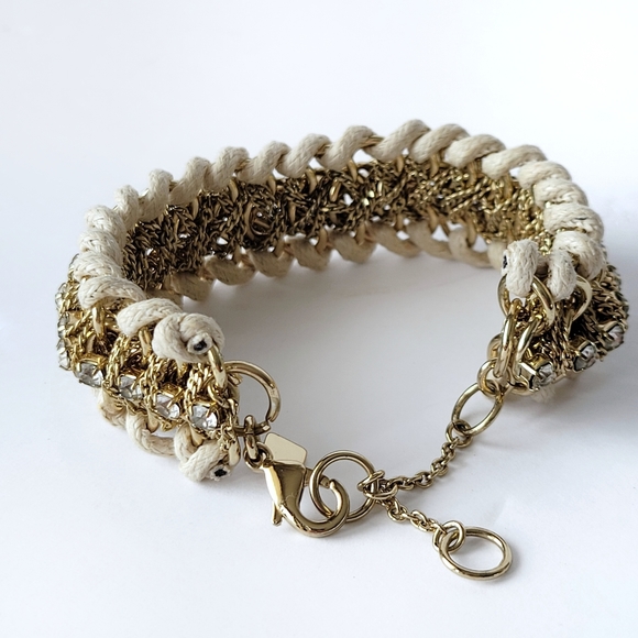 Banana Republic | Braided Rope Chain Rhinestone Bracelet - Picture 2 of 6